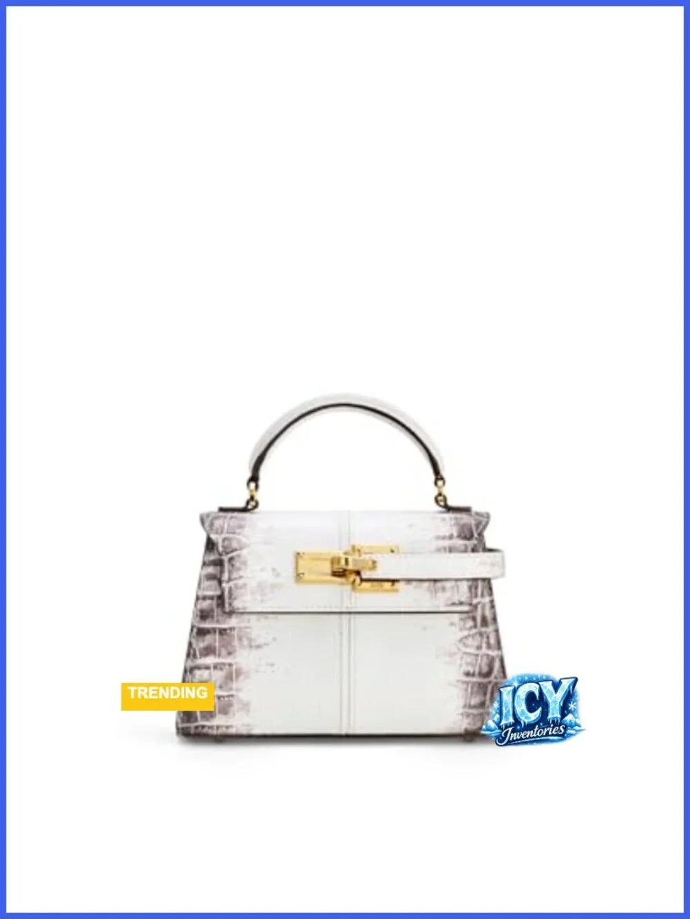 Vegan Leather Crocodile-Embossed Top Handle Satchel Bag Mini